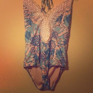 Floral Lace Bathing Suit One Piece